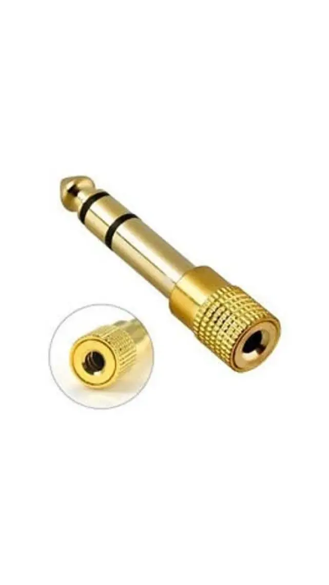 Hadron HD-4528 Kulaklık Mikrofon Çevirici Gold Jak 6, 3 mm Erkek To 3, 5 mm Dişi