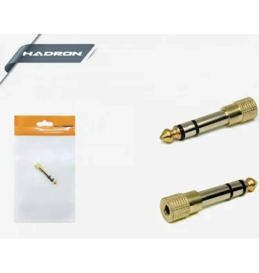 Hadron HD-4528 Kulaklık Mikrofon Çevirici Gold Jak 6, 3 mm Erkek To 3, 5 mm Dişi