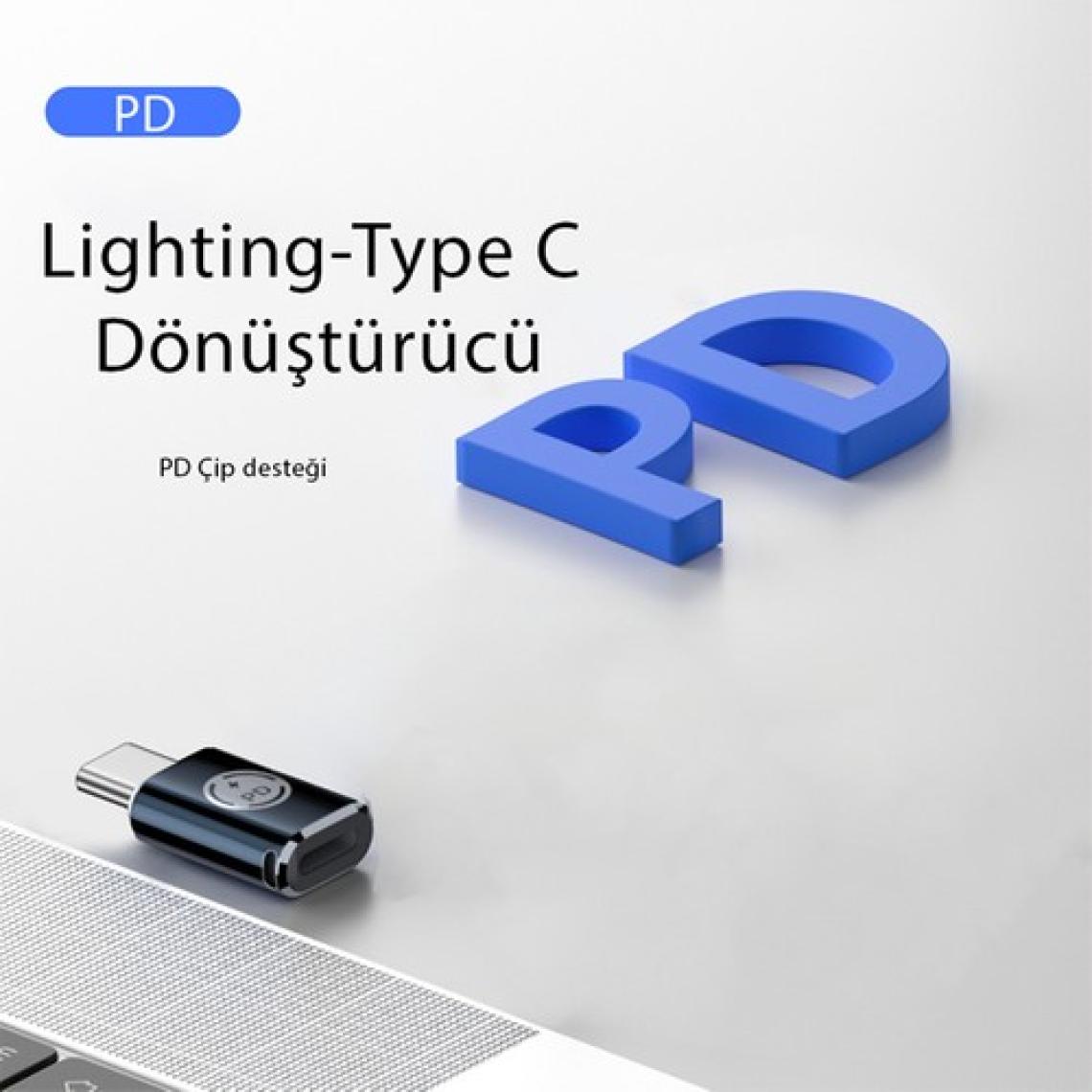 Livx 35W Type C To Lightning iPhone 15 Max Pro Plus Yuva Çevirici Hızlı Şarj Aktarımı Otg Dönüştürücü Koyu Mavi Otgtm-01