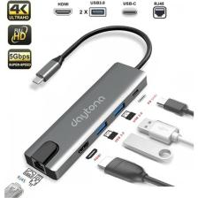 Vcom Daytona FC55 5ın1 Hub Type-C To 2-Usb 3.0 Hdmı Gigabit Ethernet RJ45 Pd Çevirici Hub