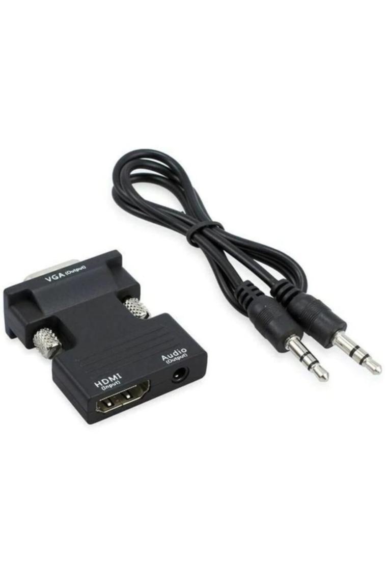4499 Ses Destekli Hdmi To Vga Monitör Çevirici Dönüştürücü Adaptör