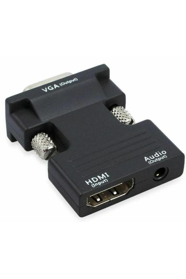 4499 Ses Destekli Hdmi To Vga Monitör Çevirici Dönüştürücü Adaptör