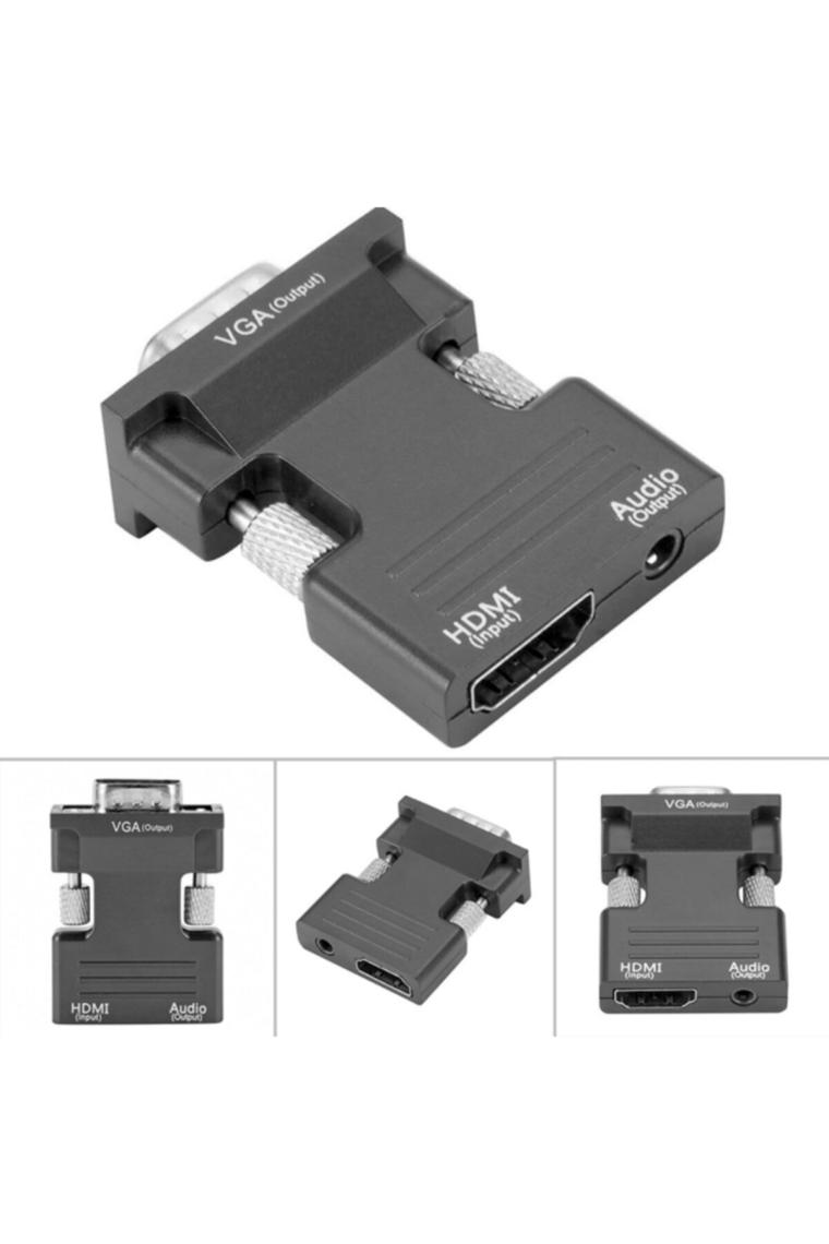 4499 Ses Destekli Hdmi To Vga Monitör Çevirici Dönüştürücü Adaptör