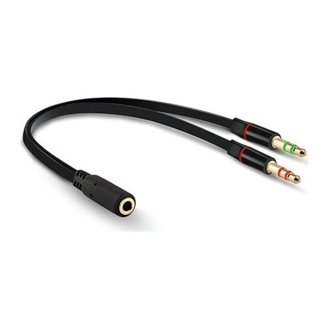 Hytech HY-X78 Siyah 3.5mm To Audio + Mic 0.15M Kulaklık Çevirici