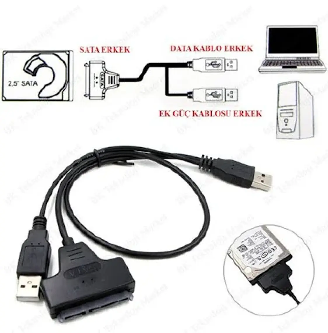 Ti-Mesh 2.5 İnç Sata Hdd Hard Disk Usb Direk Bağlama