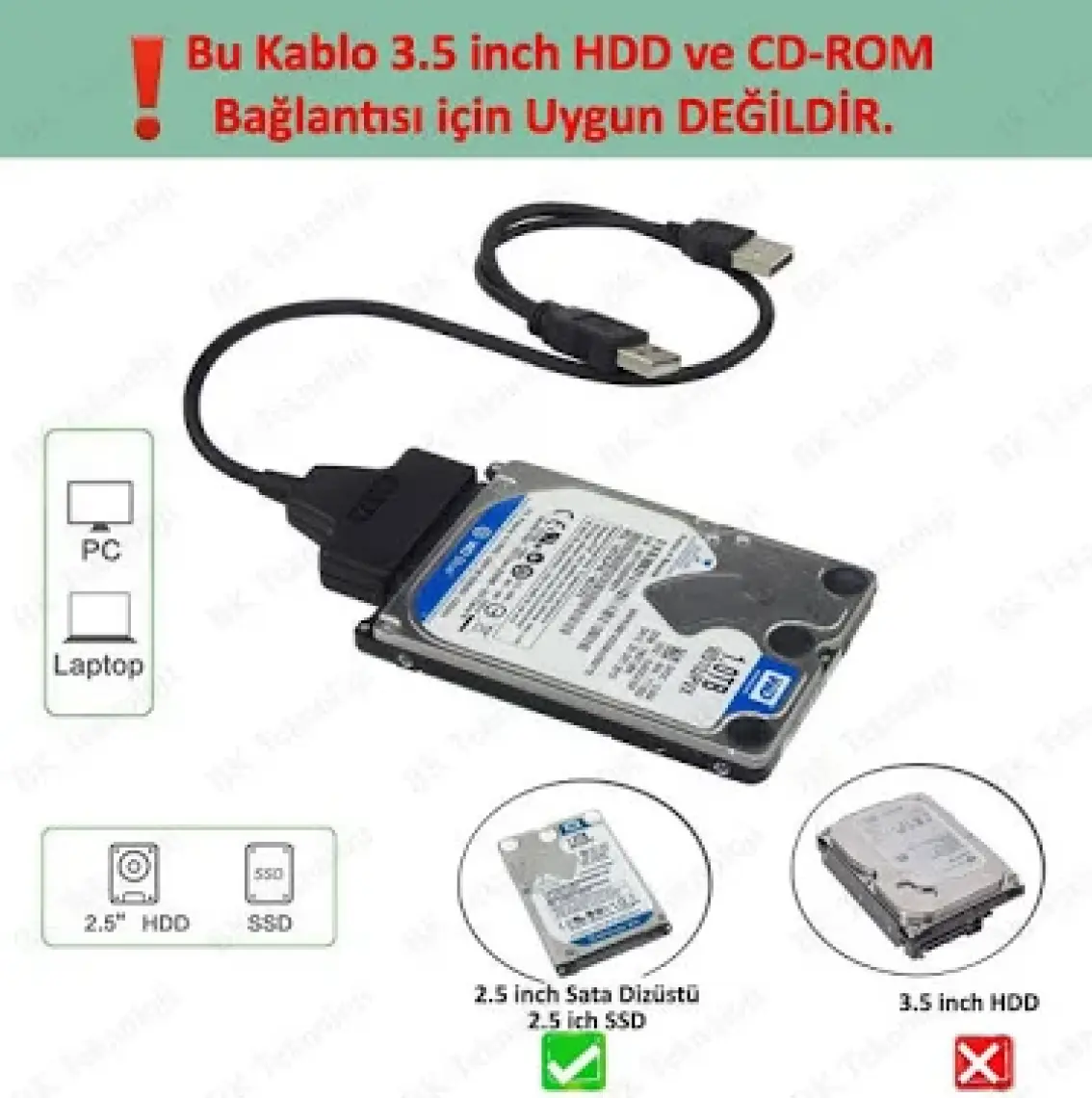 Ti-Mesh 2.5 İnç Sata Hdd Hard Disk Usb Direk Bağlama