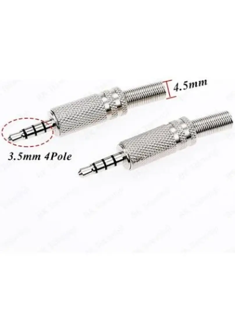 BK Teknoloji 3.5mm 4 Kutuplu Stereo Jak Fişi Ses Kulaklık Için Lehim Konektörü