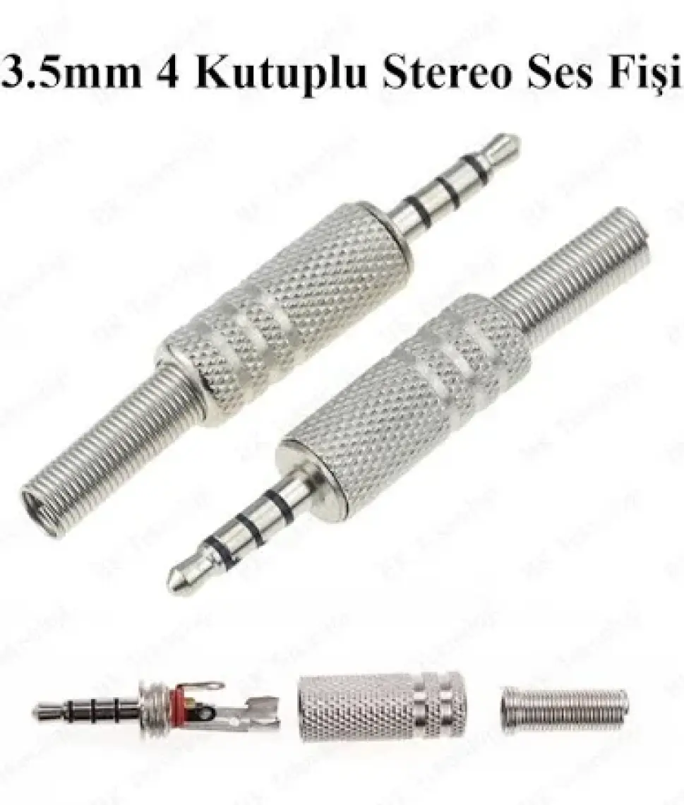 BK Teknoloji 3.5mm 4 Kutuplu Stereo Jak Fişi Ses Kulaklık Için Lehim Konektörü