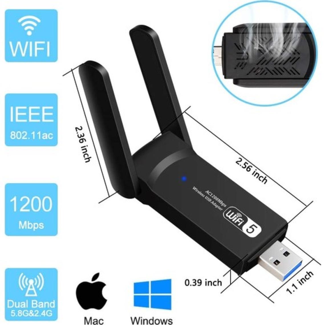 Ultratekno AC1300 Mbps Dual Band USB 3.0 Adaptör Kablosuz Wifi