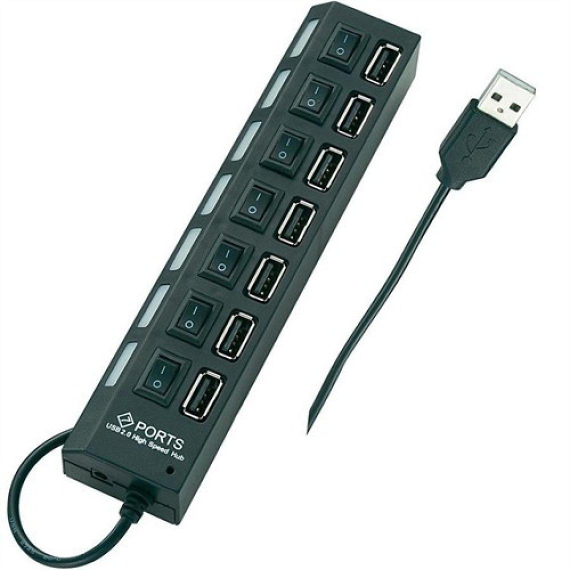Ti-Mesh 7'Li Usb Hub - 1X Usb 2.0 M To 7 X Usb 2.0 F (Anahtarlı)