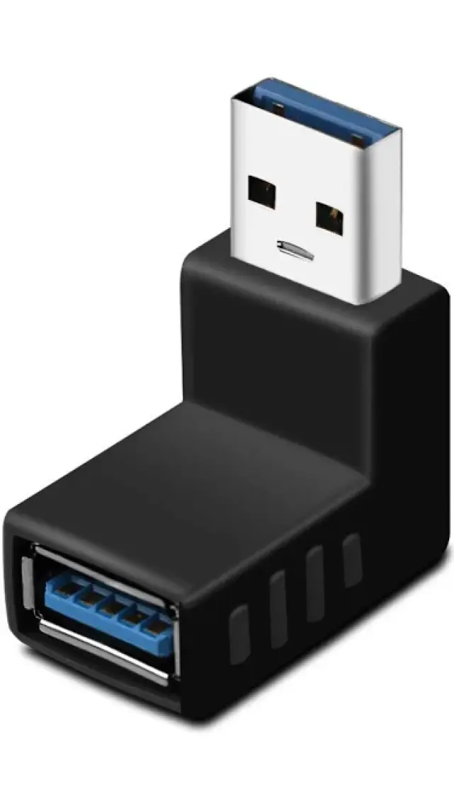 BK Teknoloji USB 3.0 Yukarı Açılı Konnektör Erkek Dişi 90 Derece Uzatma Adaptörü