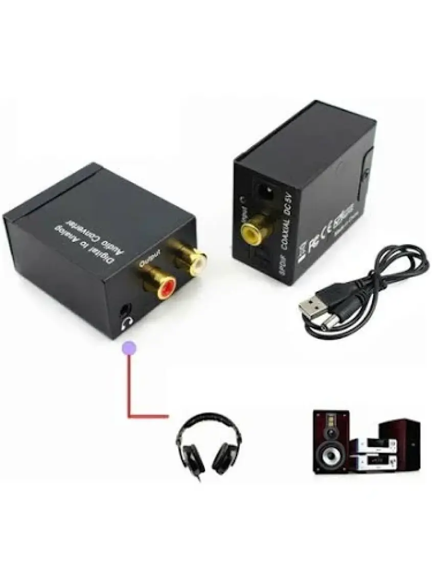 Maxgo 2161 Dijital To Analog 3.5mm Optik Ses Tos Çevirici Dönüştürücü Adaptör