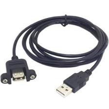 Ti-Mesh Usb 2.0 A Female Socket Panel Mount To Usb A Male Plug Extension Cable - 1,5M