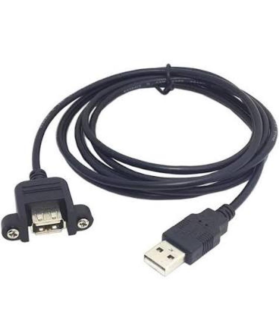 Ti-Mesh Usb 2.0 A Female Socket Panel Mount To Usb A Male Plug Extension Cable - 1,5M