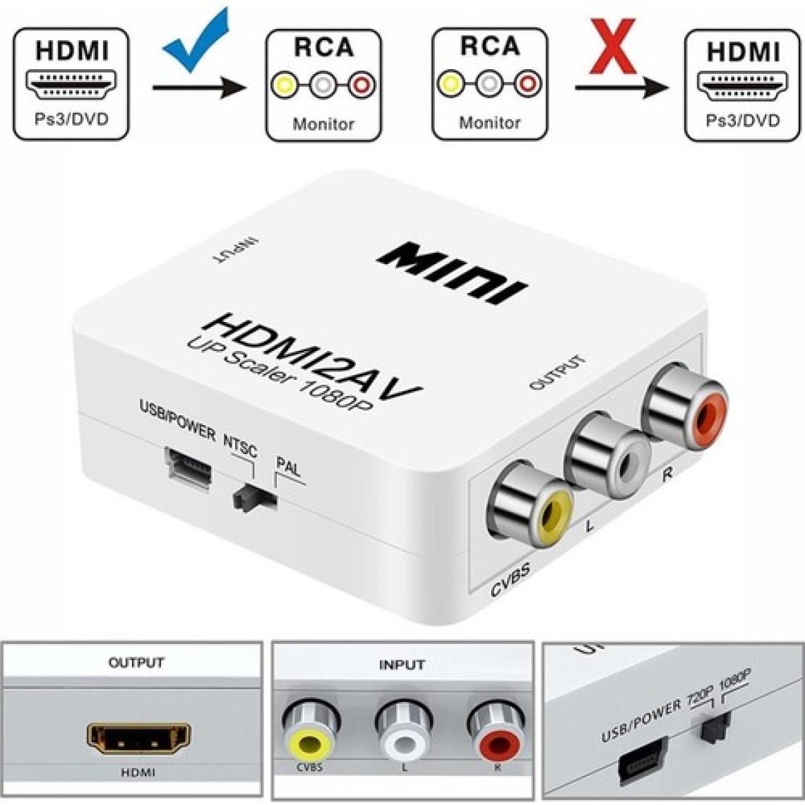 SpeedUF HDMI To Rca Av/cvsb L/r Video 1080P Mini HDMI2AV Hd Video Dönüştürücü