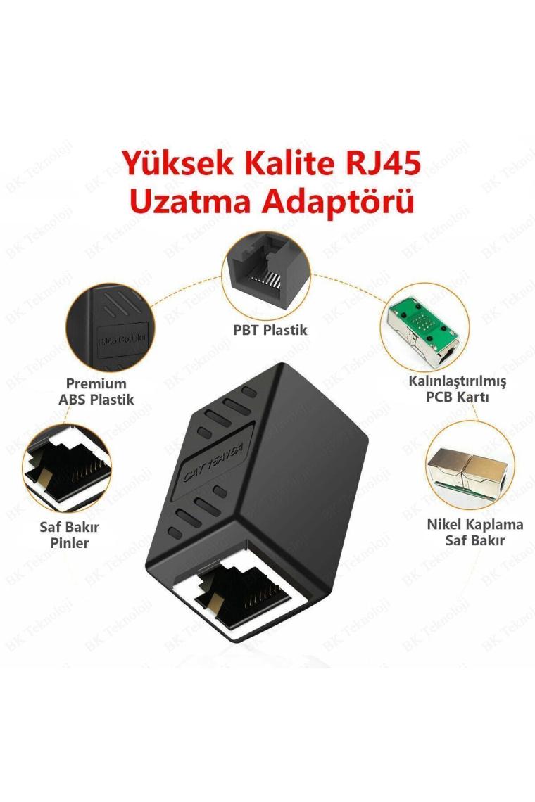 5 Adet Gigabit RJ45 Birleştirici CAT8/CAT7/CAT6/CAT5E Ethernet Ağ Kablosu Genişletici Konektörü