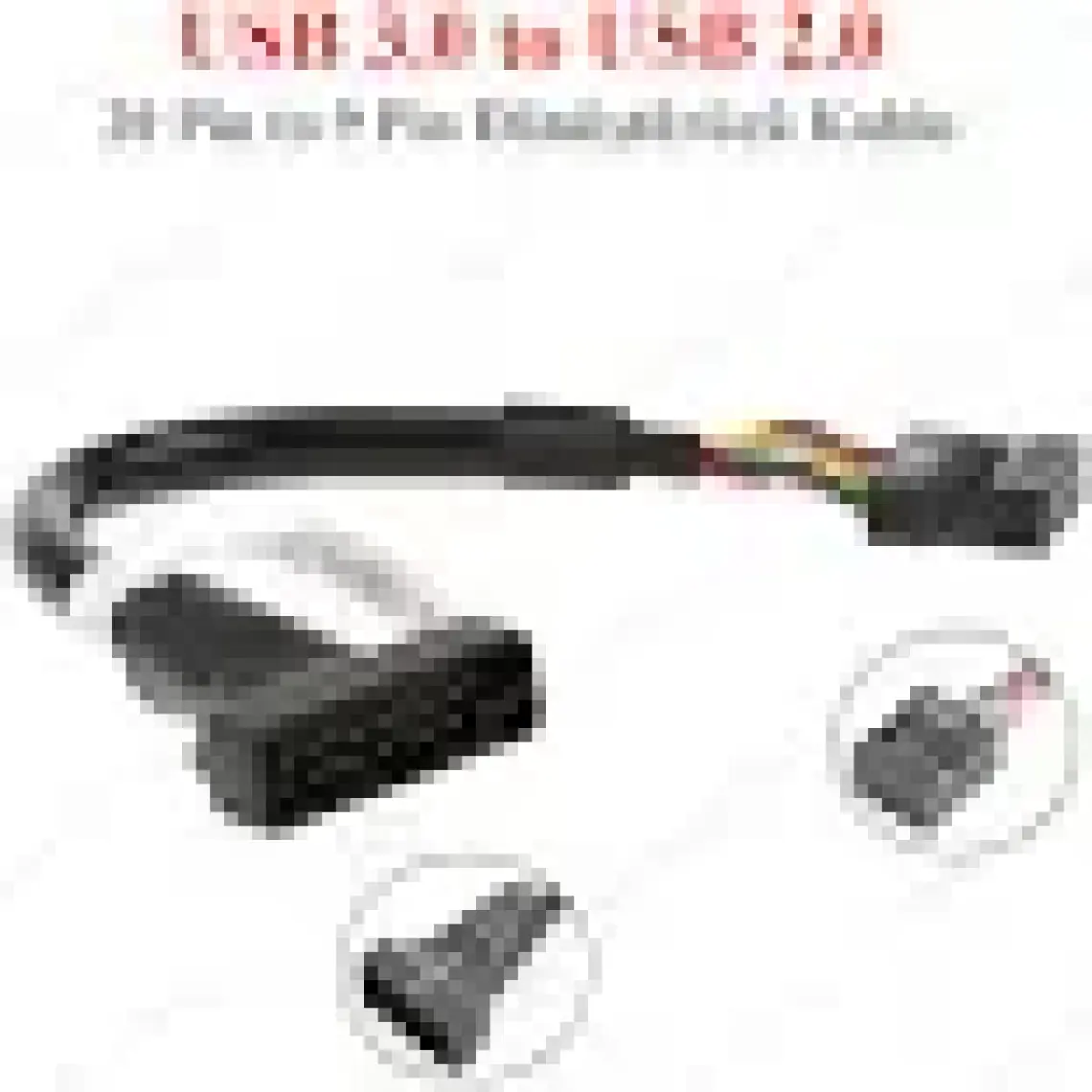 Ti-mesh Anakart Girişli Usb 2.0 9-Pin Female  Usb 3.0 20-Pin Male Dönüştürücü - 10Cm