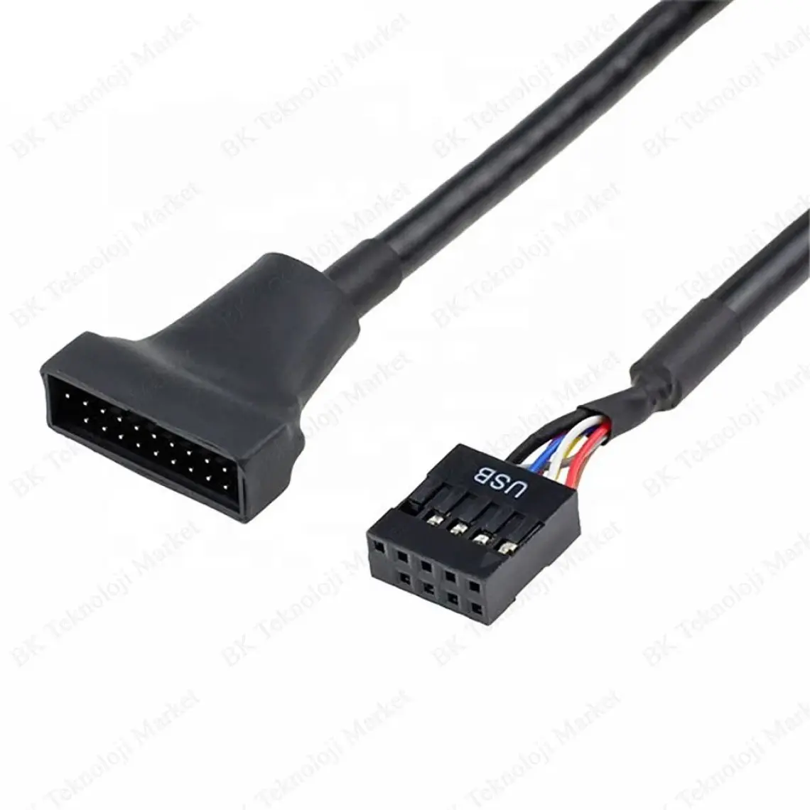Ti-mesh Anakart Girişli Usb 2.0 9-Pin Female  Usb 3.0 20-Pin Male Dönüştürücü - 10Cm
