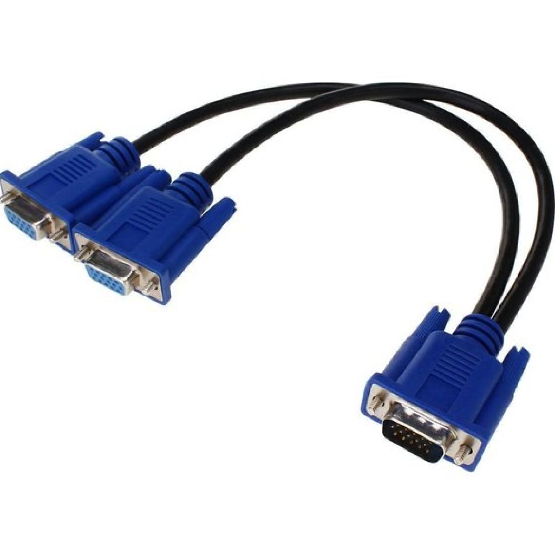 Aogo VGA Y Kablo VGA Splitter Kablo 2 Li VGA Çoklayıcı Kablo 15PIN VGA Çoğaltıcı VGA Bölücü VGA 2 VGA