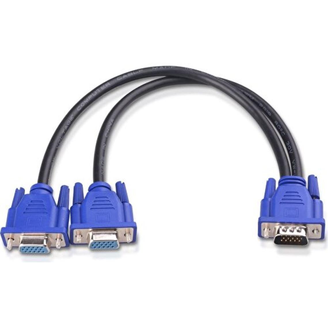 Aogo VGA Y Kablo VGA Splitter Kablo 2 Li VGA Çoklayıcı Kablo 15PIN VGA Çoğaltıcı VGA Bölücü VGA 2 VGA