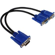 Aogo VGA Y Kablo VGA Splitter Kablo 2 Li VGA Çoklayıcı Kablo 15PIN VGA Çoğaltıcı VGA Bölücü VGA 2 VGA
