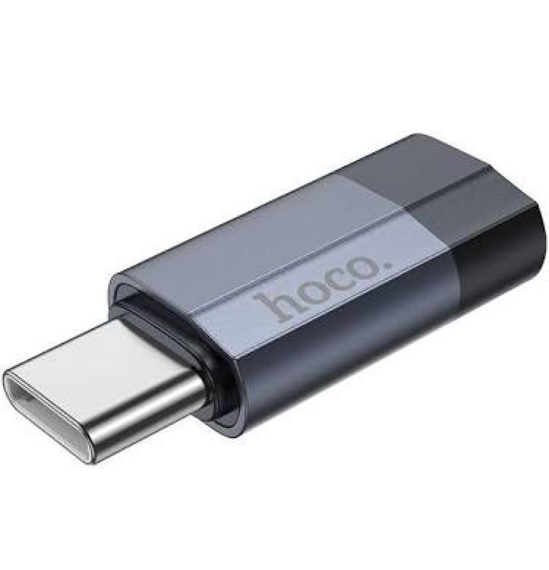 Hoco UA29 Tak Çalıştır Type-C To Alüminyum Örgülü Kablolu Lightning Dönüştürücü