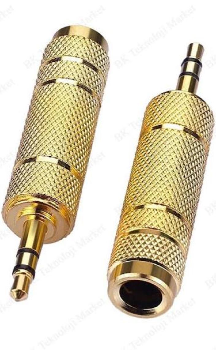 BK Teknoloji Gold Plated 3.5 mm Erkek - 6.35 mm Dişi Dönüştürücü Jack Adaptör