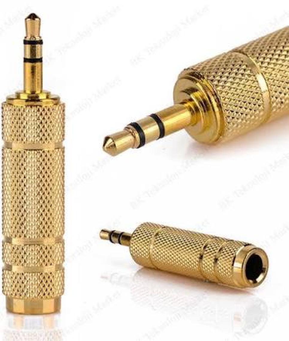 BK Teknoloji Gold Plated 3.5 mm Erkek - 6.35 mm Dişi Dönüştürücü Jack Adaptör