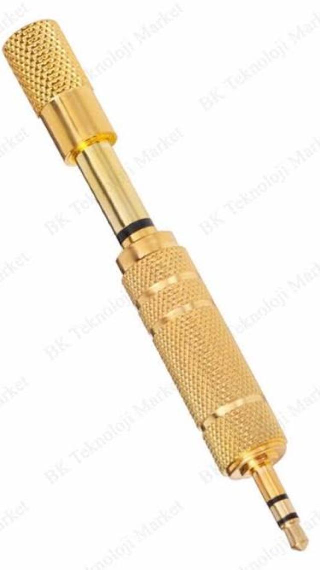 BK Teknoloji Gold Plated 3.5 mm Erkek - 6.35 mm Dişi Dönüştürücü Jack Adaptör