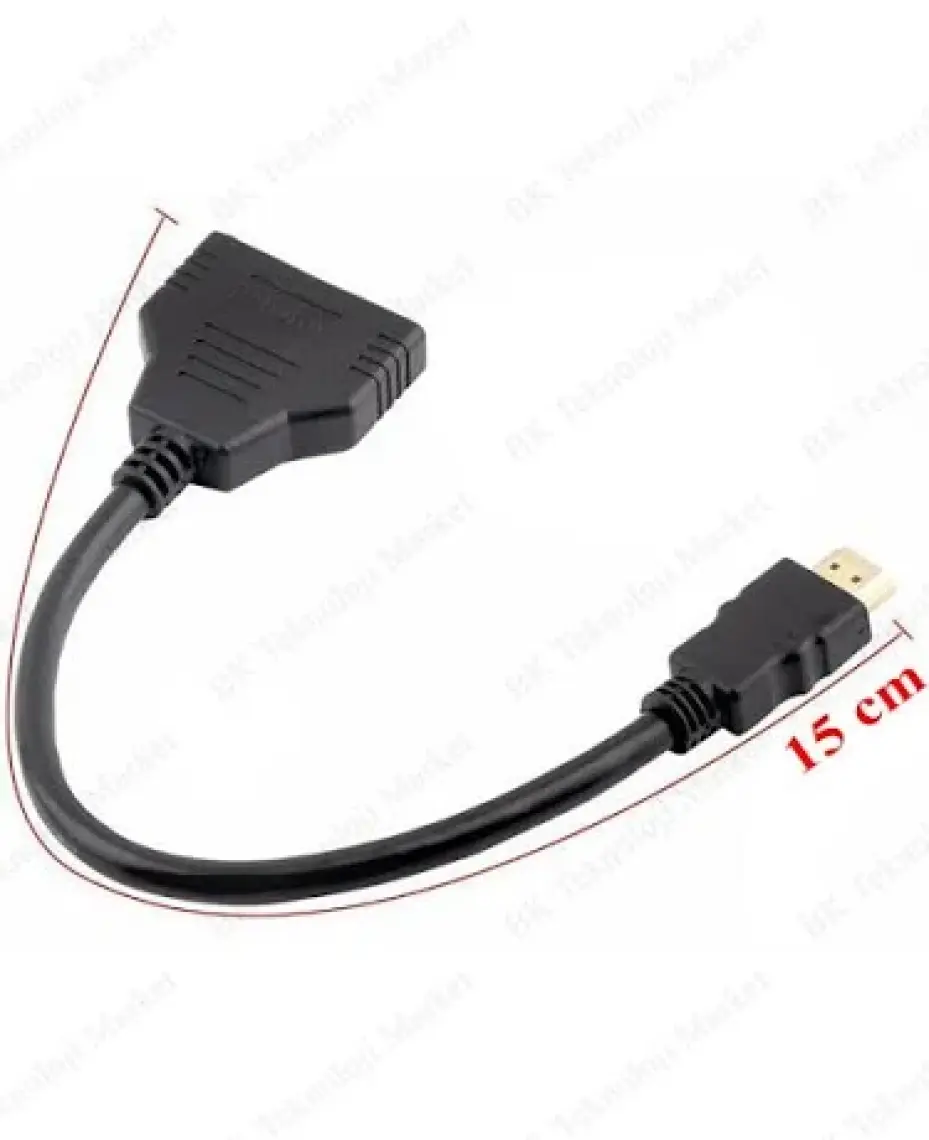 Ti-Mesh Hdmı Male To 2 Hdmı Female 1 İn 2 Out Splitter Converter Adapter Kablo - 15Cm
