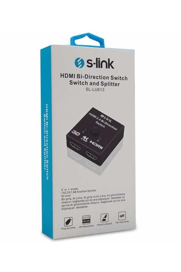 S-Link SL-LU613 2 Port HDMI To HDMI Çift Yönlü Switch ve Splitter