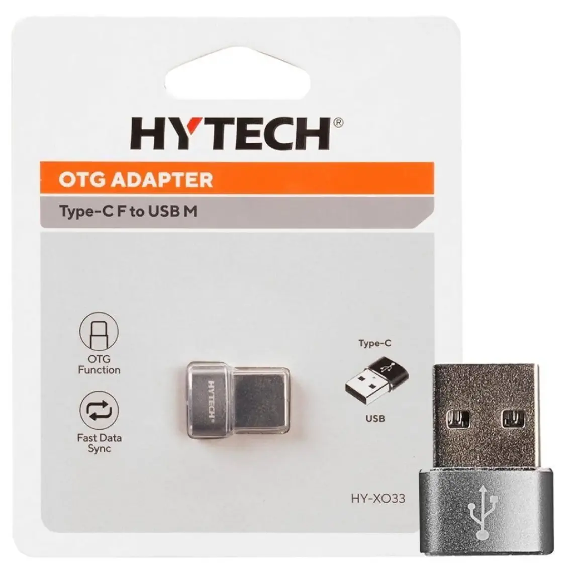 Hytech HY-XO33 Siyah Type C F To USB M Metal Gövdeli Otg Çevirici