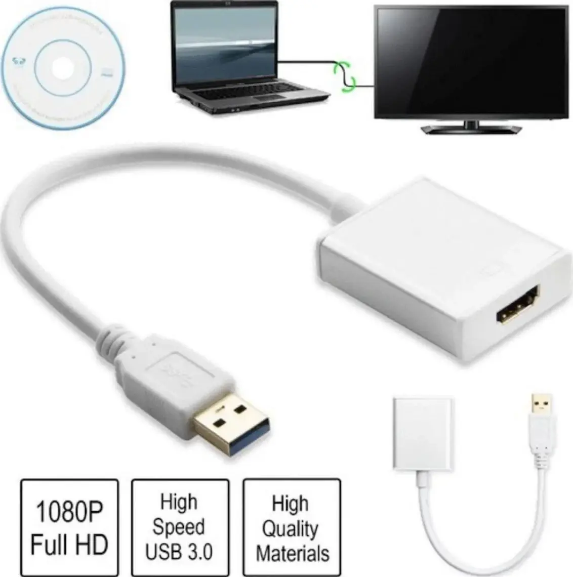 Blueway USB 3.0 To HDMI Çevirici Dönüştürücü Kablo Adaptör