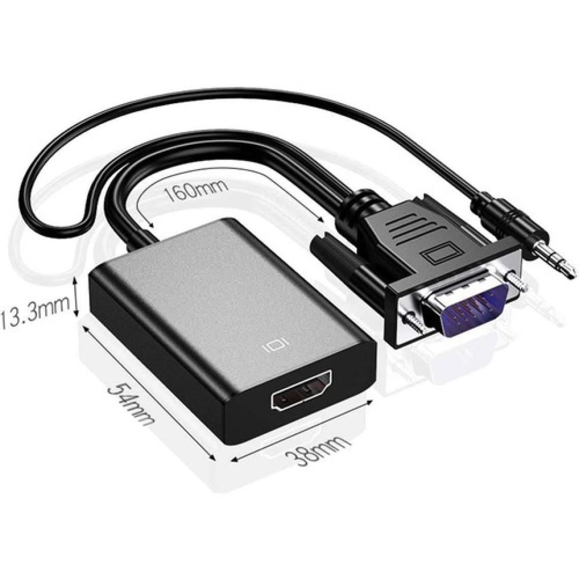 Aogo VGA HDMI Aktif Dönüştürücü VGA To HDMI Kablolu VGA Erkek HDMI Dişi VGA In HDMI Out Converter