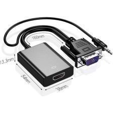 Aogo VGA HDMI Aktif Dönüştürücü VGA To HDMI Kablolu VGA Erkek HDMI Dişi VGA In HDMI Out Converter