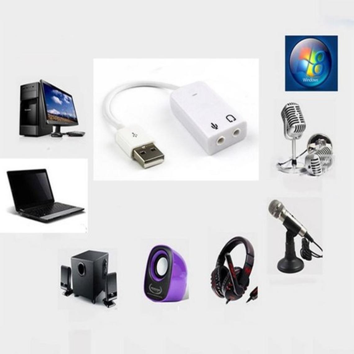 Harici Kablolu 7.1 USB Ses Kartı 3.5mm Mikrofon Çevirici Dönüştürücü Adaptör