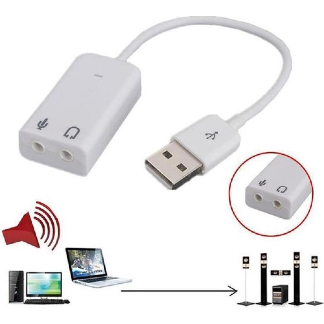 Harici Kablolu 7.1 USB Ses Kartı 3.5mm Mikrofon Çevirici Dönüştürücü Adaptör