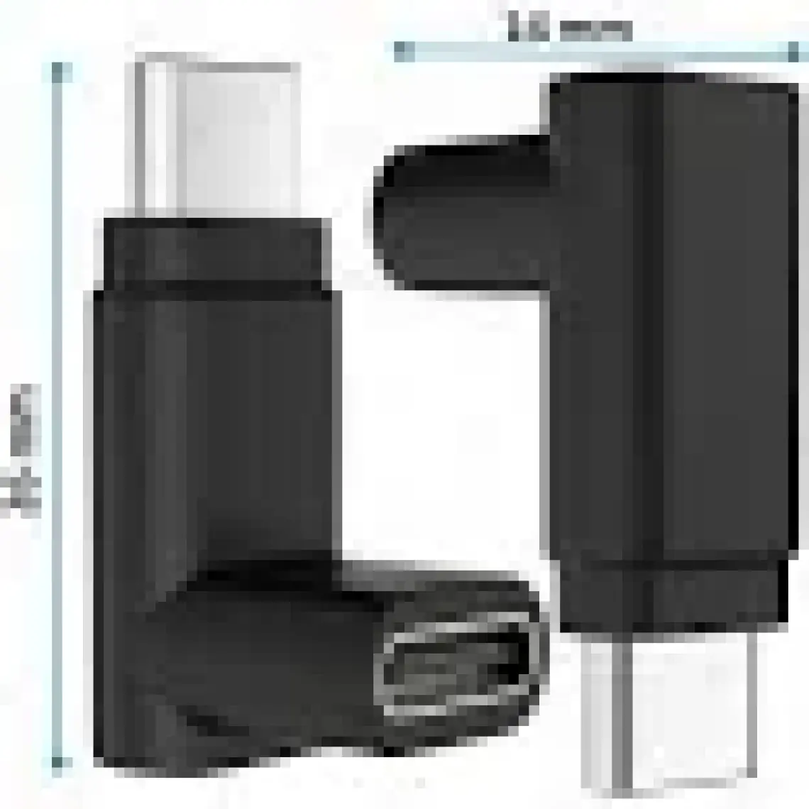 BK Teknoloji 90 Derece Dirsek Aşağı ve Yukarı Açılı USB C Type-C Erkek - Dişi Adaptör