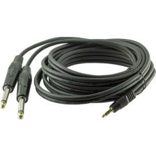 Elektromer Powermaster 3.5 mm Stereo E/2x6.3mm Mono Erkek Kablo 3 Metre