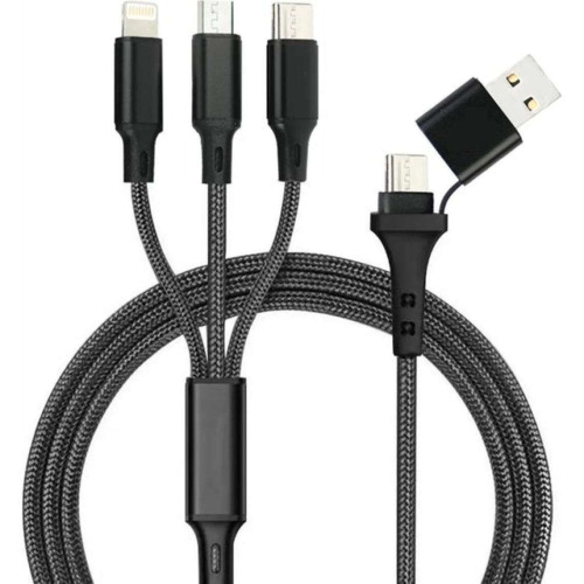 Hobimtek Pd Hızlı Şarj 20W 3 In 1 Hızlı Şarj Kablosu 120 cm 3 A Lightning Type-C USB Micro Çoklu Data Kablosu