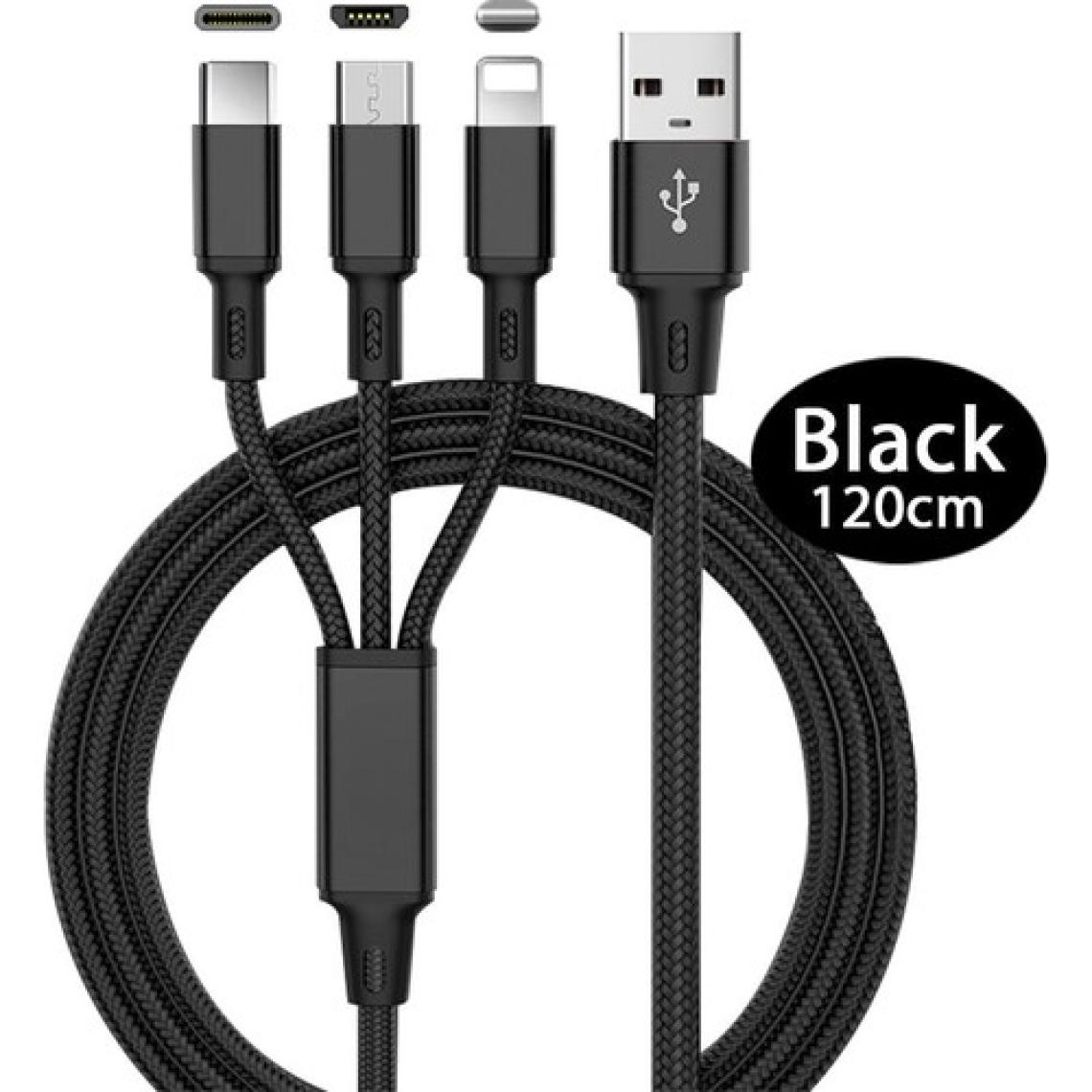 Hobimtek Pd Hızlı Şarj 20W 3 In 1 Hızlı Şarj Kablosu 120 cm 3 A Lightning Type-C USB Micro Çoklu Data Kablosu
