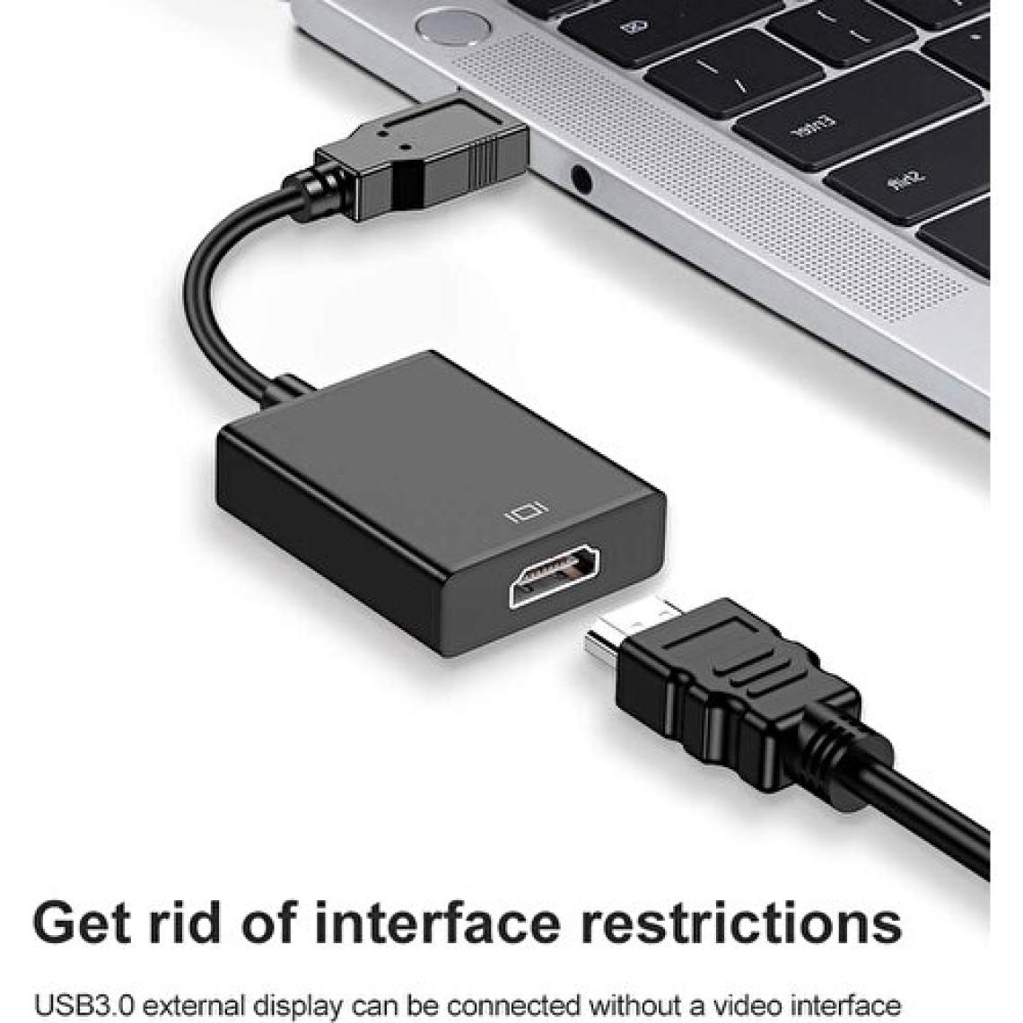 Aogo USB HDMI Dönüştürücü Kablo USB 3.0 To HDMI Çevirici Adaptör 1920x1080P@60Hz (Usb 3.0 Üzerinden)