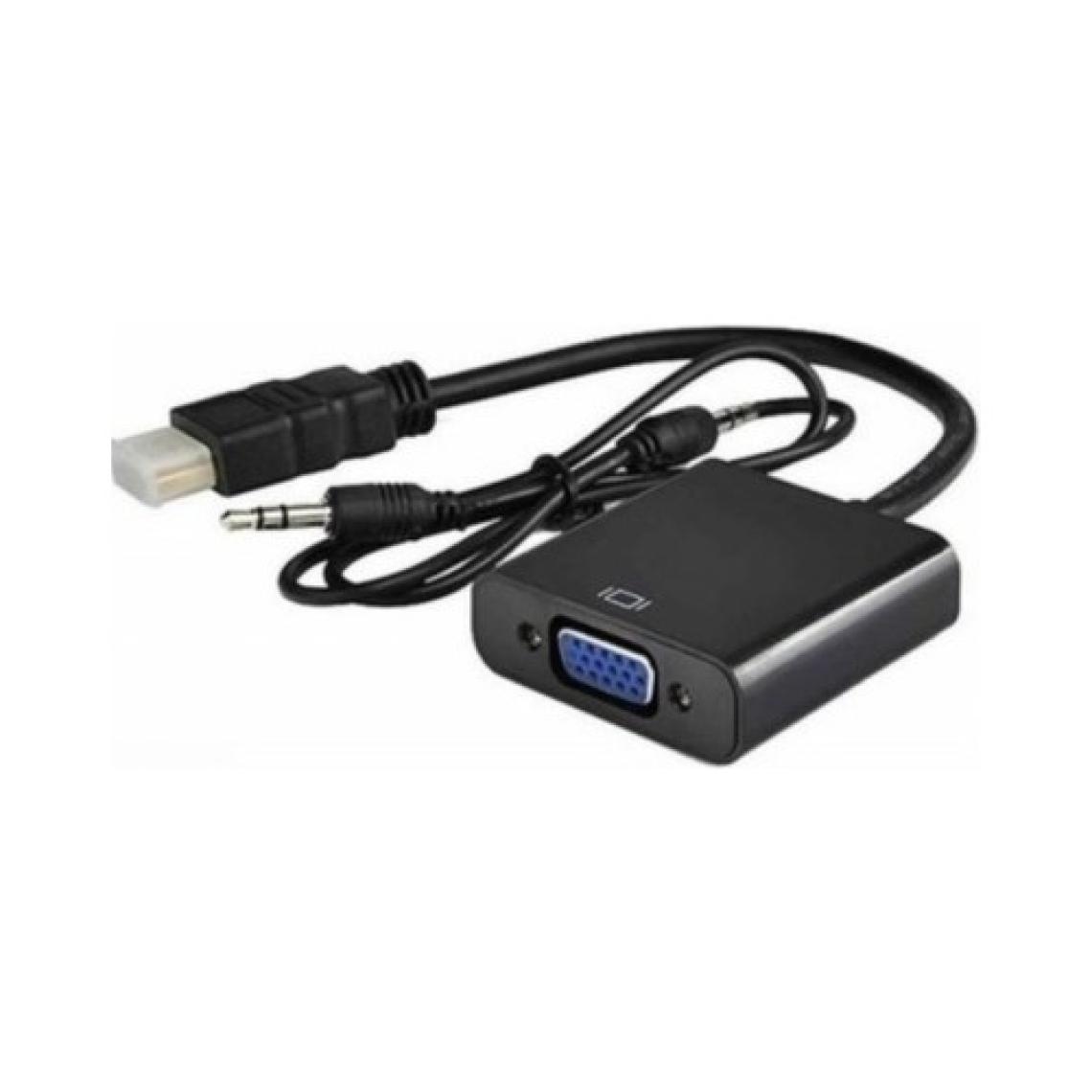 Krl HDMI To VGA Kablo Çevirici Dönüştürücü Görüntü Aktarıcı (Sesli +AUX Kablo)