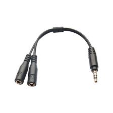Hytech HY-X77 Siyah Audio + Mic To 3,5mm 0.15M Kulaklık Çevirici