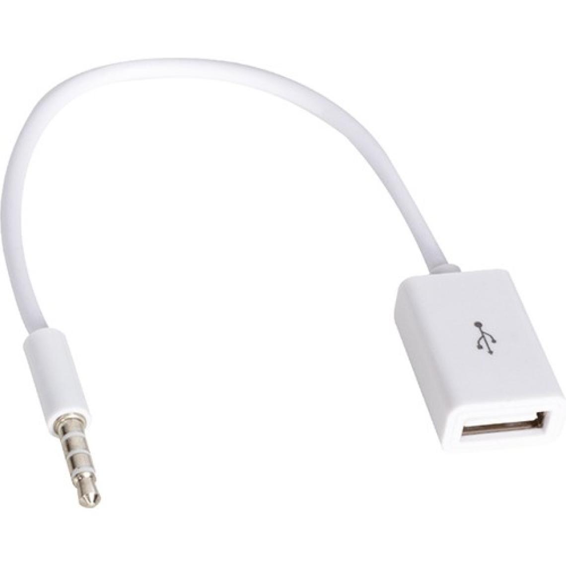 Ayt Powermaster USB Dişi To Aux Stereo 3 Boğumlu Kablo Aux Girişini USB Ye Çeviciri Dönüştürücü Soket Kablo