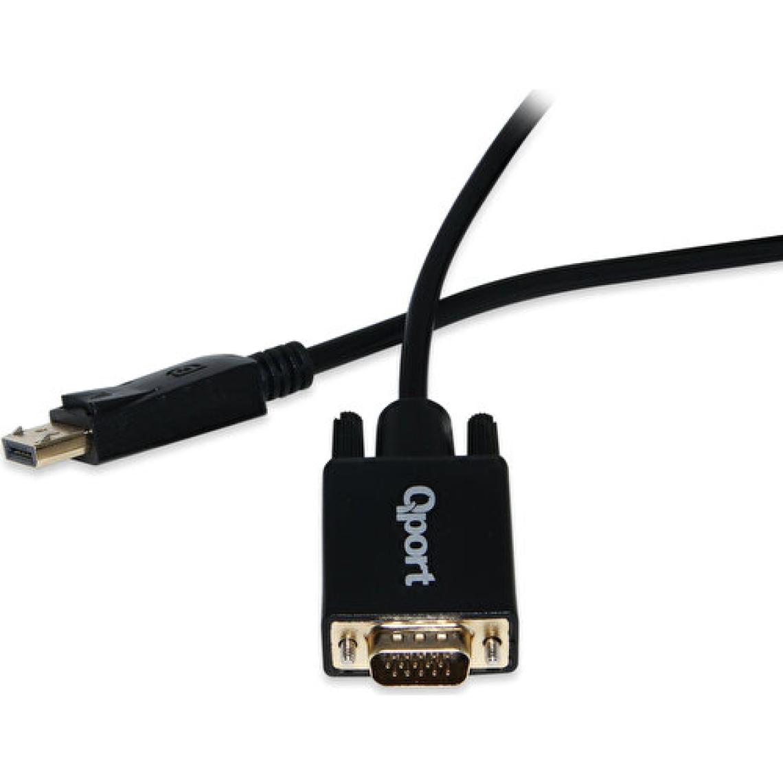 Qport Q-Dpv Dısplay Port(M) To Vga(M) 1.8 Mt Kablo Çevirici Dönüştürücü Q-Dpv