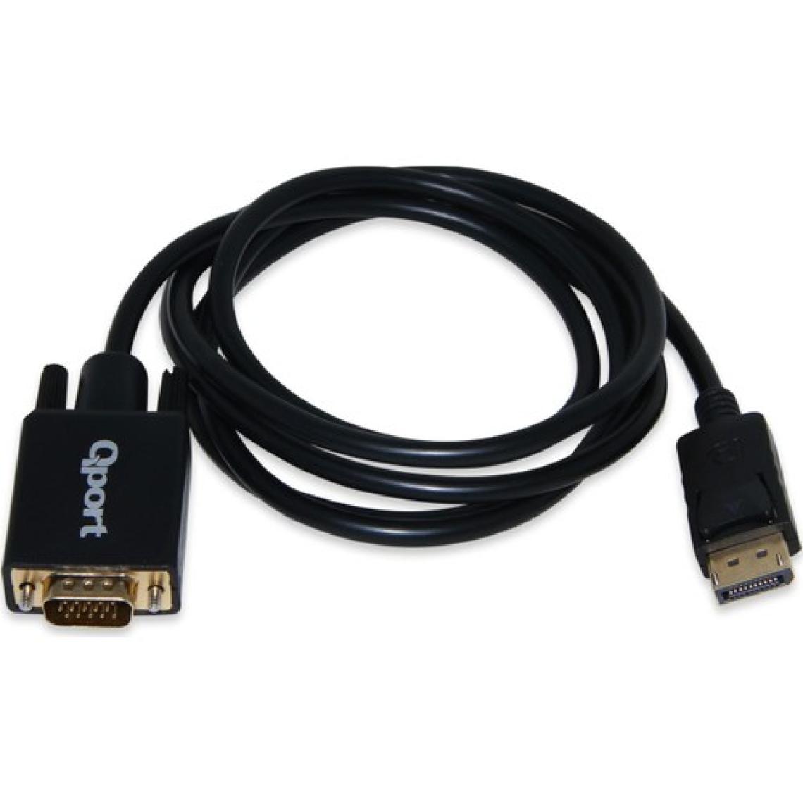 Qport Q-Dpv Dısplay Port(M) To Vga(M) 1.8 Mt Kablo Çevirici Dönüştürücü Q-Dpv