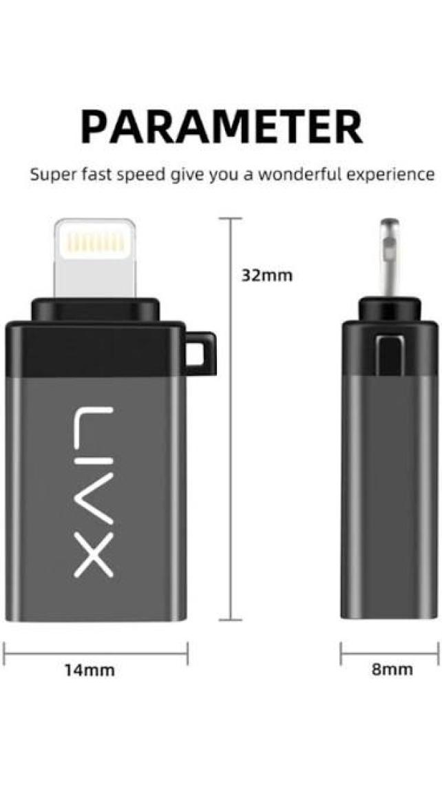 Livx Lightning To USB 3.0 Otg Çevirici Adaptör Siyah Otglgm