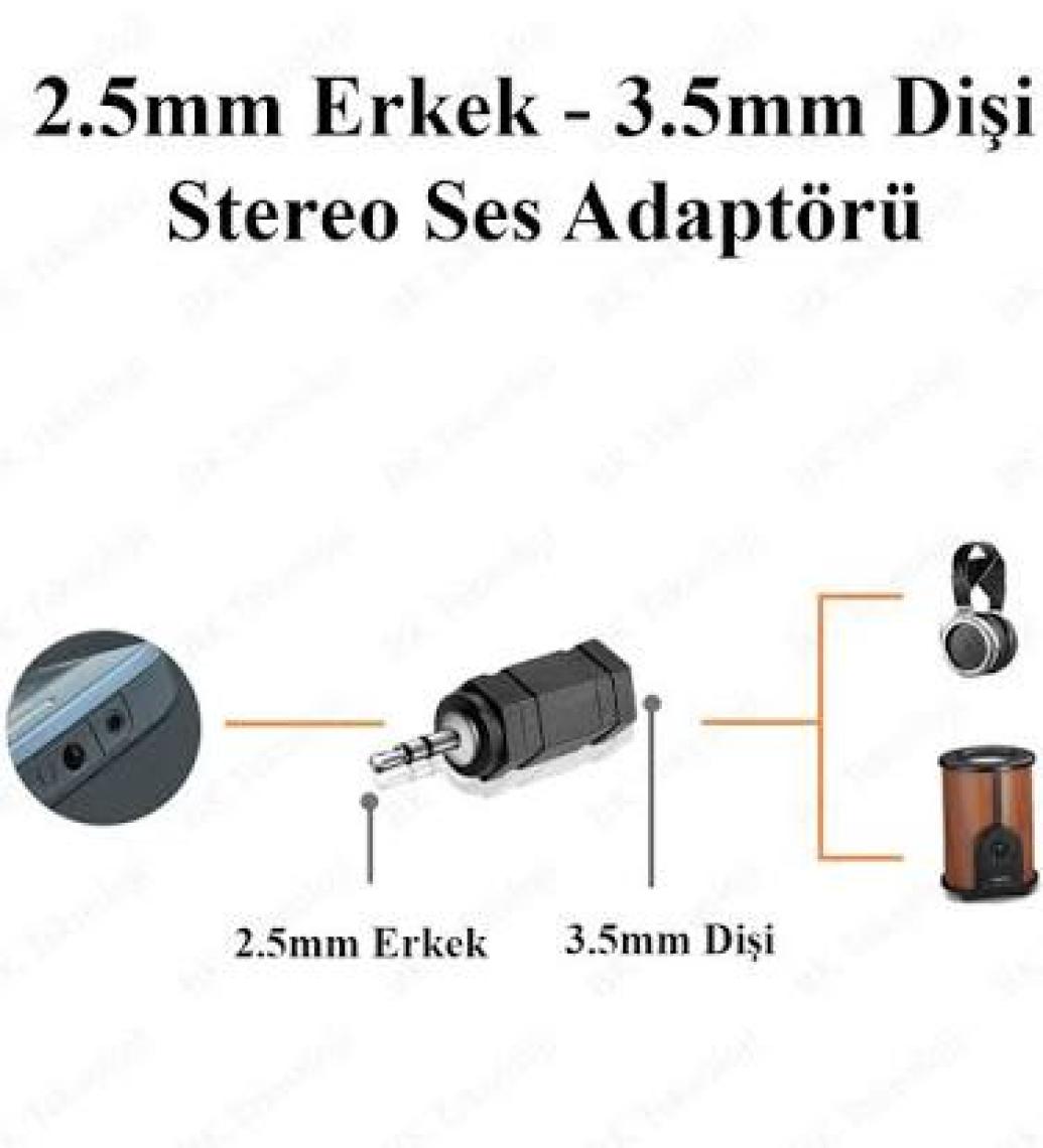 BK Teknoloji 2.5mm Erkek - 3.5mm Dişi Konnektör Stereo Ses Adaptörü Dönüştürücü