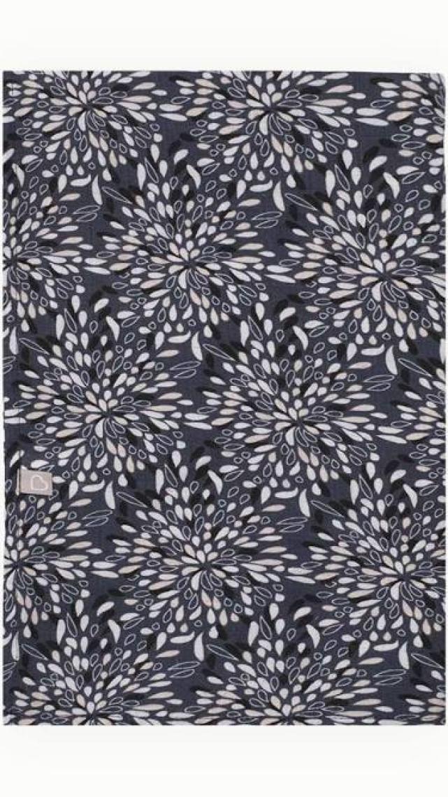 Boumini Müslin Örtü 120x120 cm Müslin Ebruli Lacivert